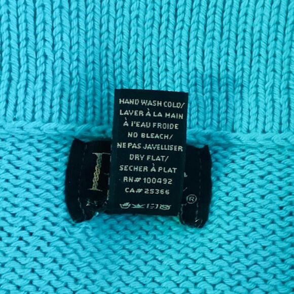 Pure Handknit 100% Cotton Aqua Button Detail Sweater XS/TP - Picture 6 of 8